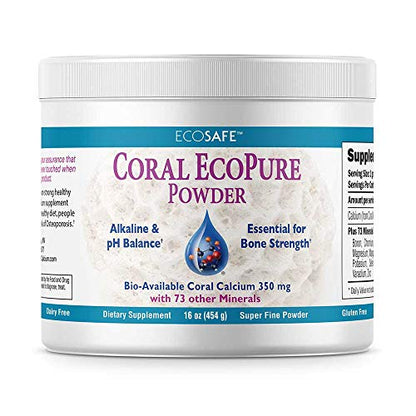 Coral Ecopure Powder, Coral Calcium Powder Supplement with Coral Minerals - 16 Ounces - size: 32 Ounce (Pack of 1)