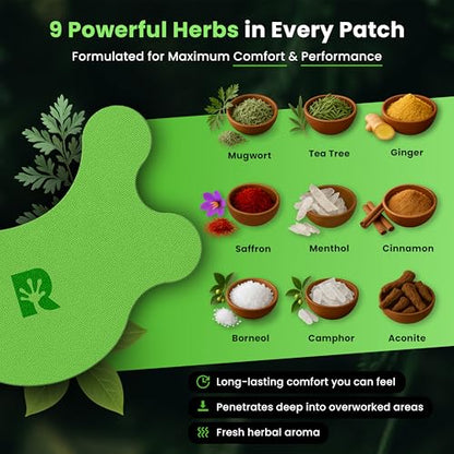 Gecko Grip Herbal Knee Patch | Pain Relief Patches for Knees & Joints | Extra-Sticky, Maximum Strength Herbal Knee Pain Patches for Everyday Wellness (10 Count) | Flexible Comfort-Stretch Fit
