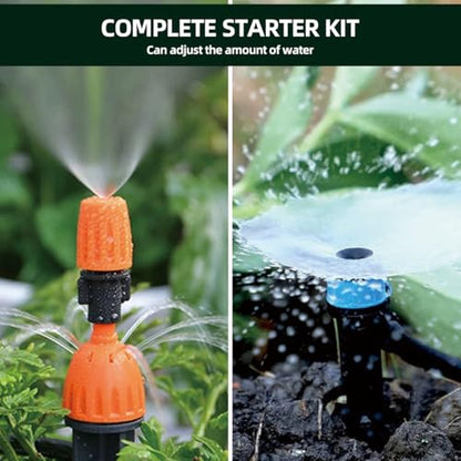 Drip Irrigation System Water Timer Automatic Irrigation Kit DIY Garden | with 1/2 inch Hose 1/4 inch Distribution Tubing and Accessories Misting System for Yard, Lawn, Patio - style: drip irrigation kits
