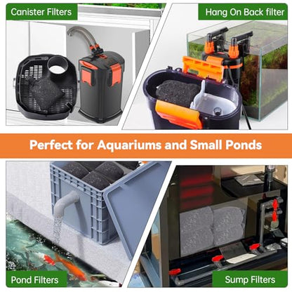 hygger Aquarium Activated Carbon, Premium Natural Coconut Shell Activated Charcoal for Freshwater and Saltwater, Fish Tank Filter Media, Water Purification Carbon (10.5 oz with Fine Mesh Bag)