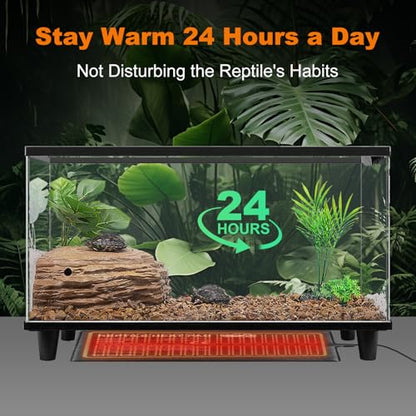 LUCKY HERP Reptile Heat Pad 8x12 Inch 16W Under Tank Terrarium Heating Mat, Reptile Heat Mat, Reptile Heating Pad for Turtle, Lizard, Hermit Crab, Frog, Snake - size: 8" X 12"