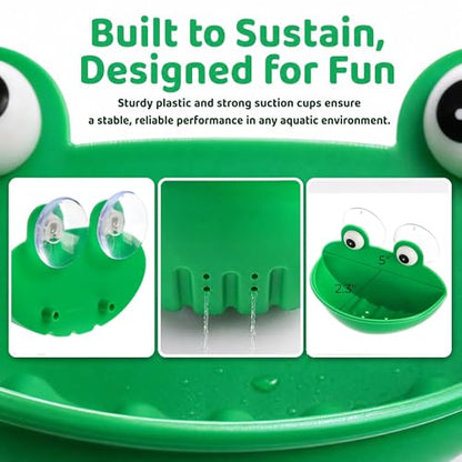 Hiceeden 4 Pack Frog Habitat with Suction Cup, Cute Frogs Fish Tank Decor, Plastic Soup Dish, Tree Frog Aquarium Terrarium Accessories for Toad, Tadpole