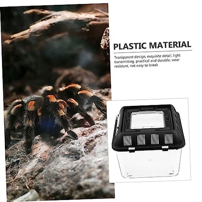 VANZACK Compact Turtle Travel Crate Reptile Carrier Breeding Box Pet Supply Spider Holding Container
