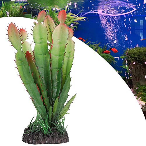 GLOGLOW Terrarium Plant, 5x5.5x15cm | Plastic Artificial Plant for Vivarium, 83g Weight, 5x5.5x15cm, For Tortoises Lizards and Desert Reptile Habitats