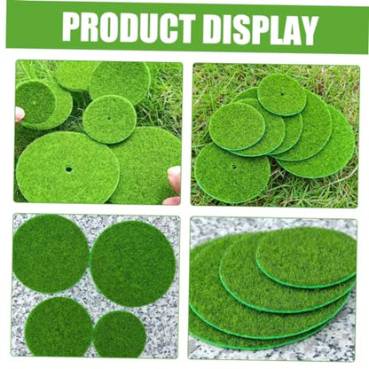 9pcs Micro Landscape Artificial Moss Rug Terrarium Moss Decor Green Faux for Planters Safe Artificial Mat Garden Accessory