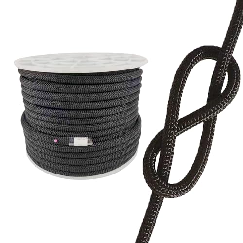 UIAA Static Climbing Rope 11mm, 60M(200FT) Black Rappelling Rope | Nylon Rappelling Rope, For Survival, Rescue Cord, Rock Mountaineering, Hauling - color: Black, size: 11mmx60m