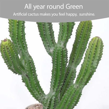 Artificial Cactus 16inch Faux Cacti Fake Succulent Plants for Indoor Outdoor Home Office Garden Decor - size: 16inches