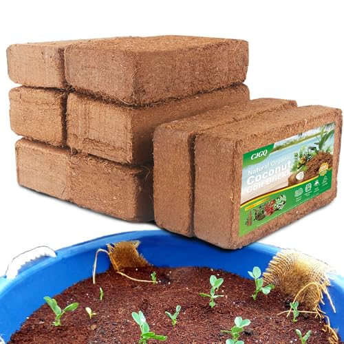 Coco Coir for Plant- 8 Pack Coco Coir Brick- 24 Gallons Coconut Soil with Low EC & PH Balance-Coco Fiber for Herbs& Flowers- High Expansion-Renewable Coco Soil for Planting - size: 8 Pack