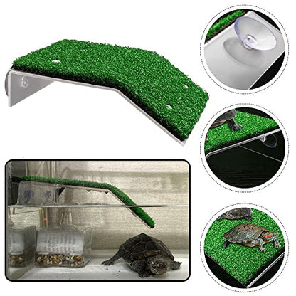 Turtle Basking Platform,Tortoise Ramp Reptile Ladder Resting Terrace Fish Tank Aquarium Turtle Dock Floating Décor for Small Reptile Frog Terrapin(L) - size: Large