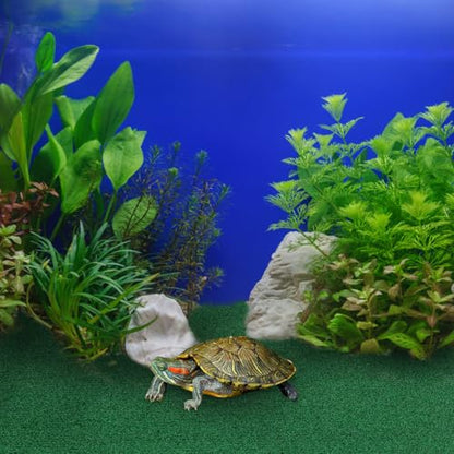 Abaodam Realistic Grass Mat for Turtle Basking Platform Durable Artificial Turf for Aquatic Terrariums Lightweight Lawn Carpet for Reptile Ramps and Fish Tanks, 39.3X19.6in