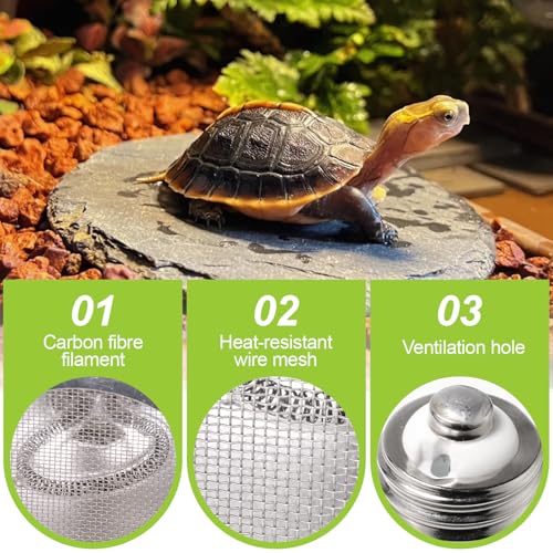 Deep Heat Projector for Reptiles 100W, Carbon Fiber Infrared Heat Lamp Bulb, Virtually No Visible Light Basking Heater for Bearded Dragon, Turtle, Gecko, Snake