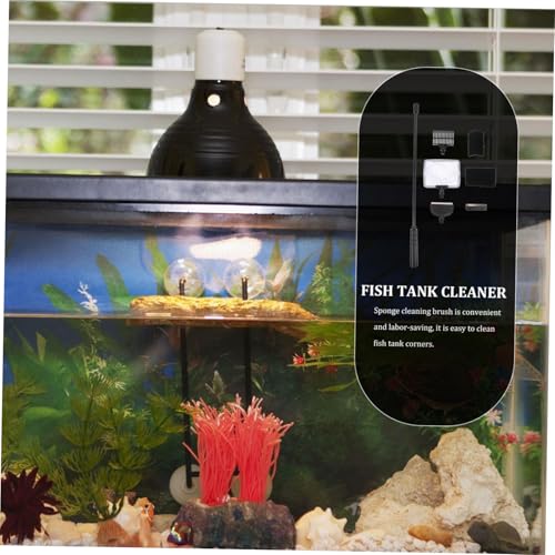 Totority 1set Aquarium Tool Versatile Fish Tank Brush Scraper and Fork for Easy and Maintenance for Aquariums and Fish Tanks