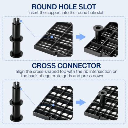 LINLAN 70Pcs Aquarium Grid Support Feet,Fish Tank Divider Riser Legs,Egg Crate Brackets for DIY Filtration and Bottom Protection in Aquascaping