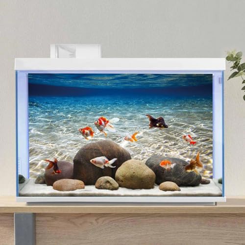 AWERT 24x12 inches Ocean Floor Aquarium Background Underwater Fish Tank Background Undersea Theme Aquarium Background - size: 24x12in/60x30cm