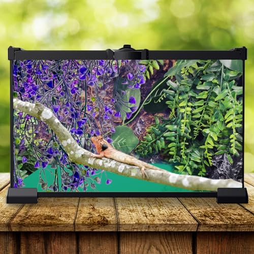 PINVNBY 2 Pack Reptile Plants Terrarium Hanging Fake Vines with Suction Cup Artificial Leaves for Bearded Dragons Lizards Geckos Snake Hermit Crab (Purple and Green) - color: 2 Pcs ( Green and Purple )