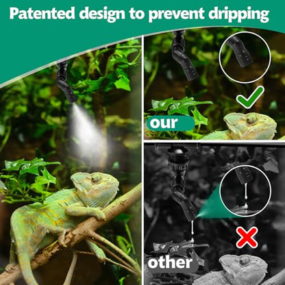 Reptile Mister Nozzles - Four-Jet 360 Adjustable Misting System Nozzles 1/4'' Metal for Terrarium, Paludarium, Vivarium, Plants - size: Four-Jet Nozzle