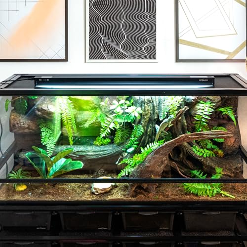 REPTI ZOO Switchable UVB Light for Reptiles, 39W T5 UVB Light Combo Kit for Tropical & Desert Reptile, 34" Terrarium Hood Lamp Fixture with UVB 10.0 Bulb for Bearded Dragon Snake Gecko Lizard Tortoise - size: 34 IN