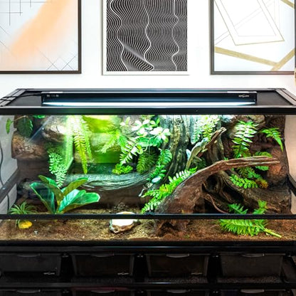 REPTI ZOO Switchable UVB Light for Reptiles, 39W T5 UVB Light Combo Kit for Tropical & Desert Reptile, 34" Terrarium Hood Lamp Fixture with UVB 10.0 Bulb for Bearded Dragon Snake Gecko Lizard Tortoise - size: 34 IN