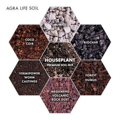 Agralife Houseplant Soil 4 Quarts Premium Organic Mix for Indoor Plants | Balanced moisture. Healthy growth. Premium organic soil supports monstera, pothos, snake plants, and more. - style: House Plant Soil Mix