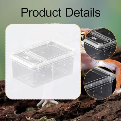 Reptile Breeding Case Feeding Box Transparent Transport Hatchling Cage Lightweight PP Material Suitable for breeding Reptiles Outdoor, Style A - size: Style A