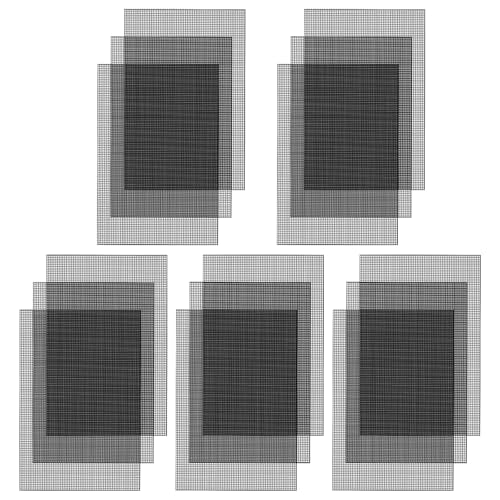 15 Pcs Flower Pot Hole Mesh Pad, 11.8 X 7.8 Inch Mesh Sheet Plastic Eye Meshs Bonsai Meshes Drainage Screens Plant Screen Meshes Bottom Grid Mat for Preventing Soil Leakage DIY