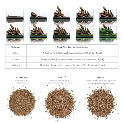 Ultum Nature Systems Controsoil - Freshwater Aqua Soil Substrate for Fish, Shrimp, Live Plant Propagation and Aquascaping - 6.8pH Low Ammonia, Volcanic Ash - Brown, Extra Fine (1 Liter) - color: Brown - Extra Fine, size: 1 Liter (0.9 kg)