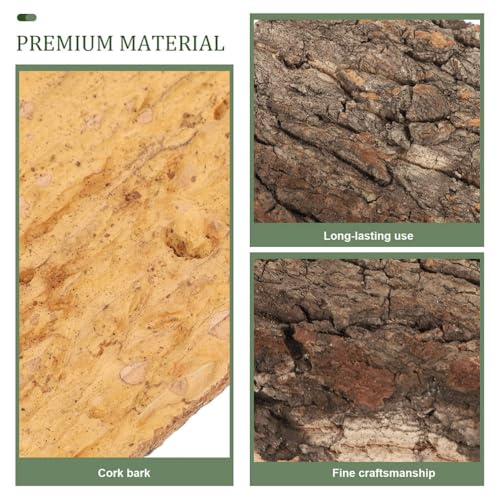 Alipis Cork Bark: Terrarium Cork Background - Natural Tree Bark Flats Reptile Habitat Decor Climbing Platform for Gecko, Snake, and Aquarium Fish Tank Background