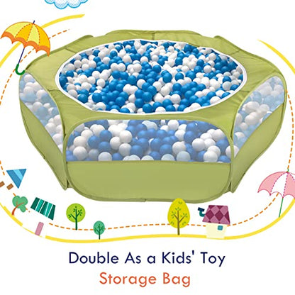 Pawaboo Small Animal Playpen with Zippered Cover,Green | Portable pop-up pet tent for supervised rabbits, guinea pigs, chicks and kittens; water-resistant bottom and 3 metal rods - color: A-Green