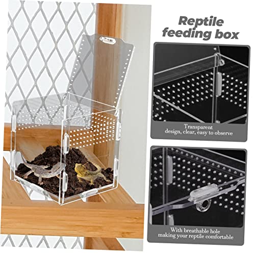Clear Reptile Breeding Box Ventilation Transparent Terrarium Container for Pets for Gecko Lizard Frog and Habitats and Easy to Clean Visibility