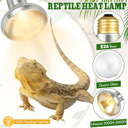 4 Pack 100 Watt Heat Lamp Bulbs for Reptiles 120V UVA Simulated Natural Sunlight Heating Lamp Bulb Basking Light for Chickens, Bearded Dragon, Lizard, Gecko, Turtle