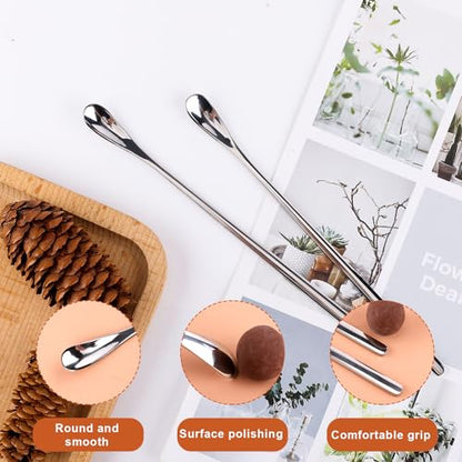 NQEUEPN 2pcs Reptile Food Spoons, Reptile Feeding Spoon Long Handle Fruit Mixing Stirring Food Scoop Pet Feeding Tool Fit for Crested Gecko Lizard Gargoyle Bearded Dragon and Other Small Animals