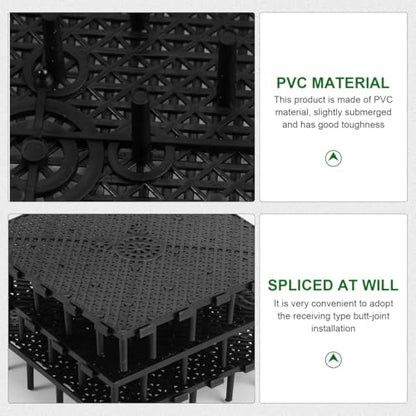 balacoo 20 Pcs Aquarium Undergravel Plate, Aquarium Bottom Plate, Fish Tank Sand Divider, PVC Sand Gravel Board for Fish Tank Accessory (Black)