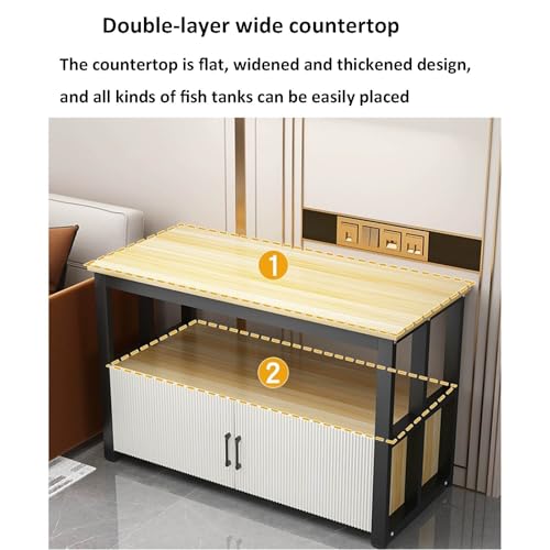 Heavy Duty Metal Aquarium Stand with 2-Tier Shelves for Fish Tanks & Reptile Terrariums, Sturdy Home/Office Rack (White, 50x40x70CM) - color: White, size: 50*40*70CM
