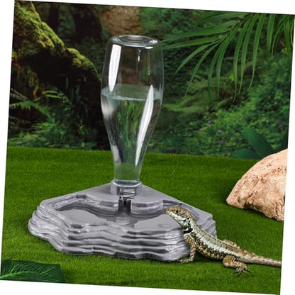 Balacoo Reptile Water Feeder - Automatic Reptile Water Dispenser, Reptile Food Dish Bowl for Turtle Bearded Dragons Lizards Accessories, Size 1, Grey