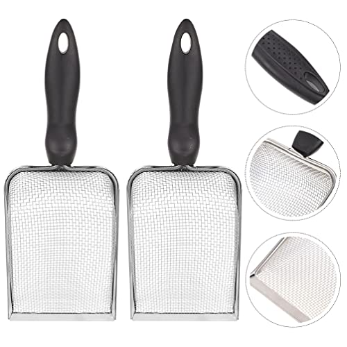 2pcs Reptile Litter Shovels for Easy Waste Cleanup Turtles Lizards Snakes and Frogs Durable Fine Mesh Scoop for Pet Terrariums