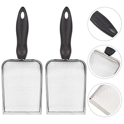 2pcs Reptile Litter Shovels for Easy Waste Cleanup Turtles Lizards Snakes and Frogs Durable Fine Mesh Scoop for Pet Terrariums