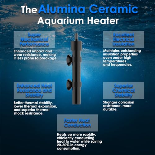 Mini Aquarium Heater 25W Super Small Fish Tank Heater with Digital Display Thermostat, Alumina Ceramic Betta Tank Heater Turtle Heater for 3-5 Gallon Tanks - size: For Aquariums ≤ 5 Gal