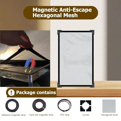 Terrarium Lid, Adjustable Magnetic Fish Tank Lid Net Cover, Aquarium Anti Jumping Mesh Hood Cover, Protect Reptiles from Escaping(20x20cm) - size: 20x20cm