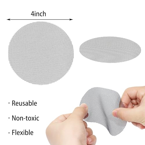 Mini Skater Plant Pot Mesh Drainage Screens Round Flower Pot Hole Cover Mesh Pads for Houseplant Outdoor Planters Succulents Bonsais Pots Eye Mesh Mats to Keeps Soil from Draining Out (20, 4 Inch)