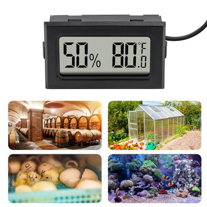 10Pcs Mini Digital Thermometer Hygrometer Gauge Indoor with Probe Sensor LCD Display Meter Temperature Humidity Fahrenheit or Celsius Meter for Incubator Plant Tank Garden -℉ - size: 10 PCS