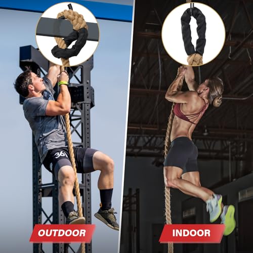 Climbing Rope Gym Workout - 10FT 15FT 20FT 25FT 30FT 35FT Heavy Duty Jute Thick Ropes for Adults Strength Training Outdoor Tree Swing Indoor Home Fitness Exercise - 1.5 Inch - size: 20FT