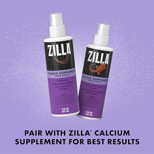 Zilla Vitamin Supplement Food Spray, with Carotene, Spray-on Multivitamin Supplement for Reptiles | With Carotene, Spray-on Multivitamin Supplement for Reptiles
