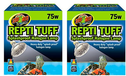 Zoo Med (2 Pack) Repti Tuff Splashproof Halogen Lamps 75 Watts