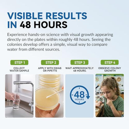 Water Bacteria Test Kit - 6 Pack Pre-Poured Agar Plates with Sterile Swabs | 6cm Professional diy testing kit with sterile petri dishes and swabs to detect mold and bacteria in well, tap, or pool water. - color: Water Bacteria Test Kit