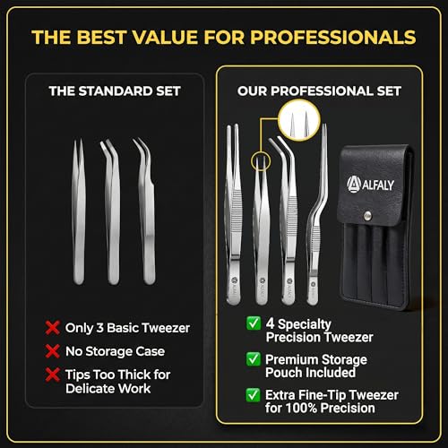 4pcs Garden Tweezers Set - 6.3" Long Plant Tweezers for Succulent, Bonsai & Cactus Gardening - Stainless Steel Multi Purpose Seed Tweezer Tools For Kitchen, Crafts, Aquarium, Reptile - size: 6.3"