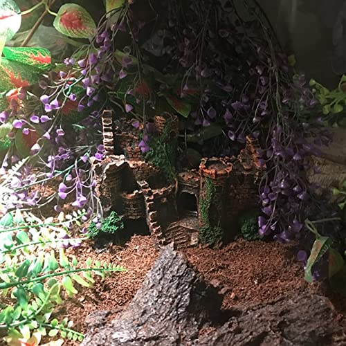 kathson Bearded Dragon Tank Castle Decorations,Reptile Hammock Reptiles Habitat Resin Hideouts Cave Decor Terrarium Accessories for Lizard Snake Chameleon Gecko Hermit Crabs (4 Pcs)
