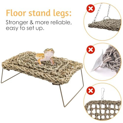 BNOSDM 2PC Reptile Basking Platform for Bearded Dragon Bed Tank Accessories - color: 2PCS Hammock