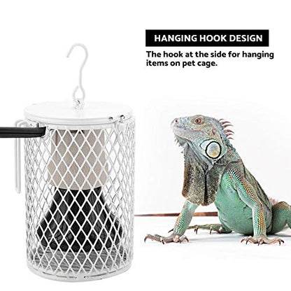 100w Ceramic Heat Preservation Light for Reptile, Fast Heating Heat Lamp with Cage for Kinds of Reptiles, Turtle, Snakes, Lizards, Frogs, Chicks Heat Lamp Ceramic Heat Emitter for Amphibians(White)