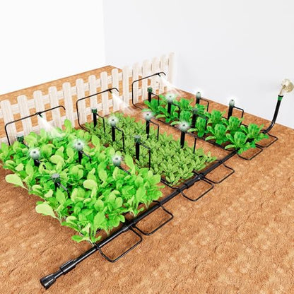 Leak-Proof Drip Irrigation Kit, Quick Connect Irrigation System Kit | Lock Barbed Drip Irrigation Kit, Includes 1/4" & 1/2" Water Tubing Hose, Perfect for Garden, Raised Beds & Lawn Watering - size: Complete Drip Irrigation Kit