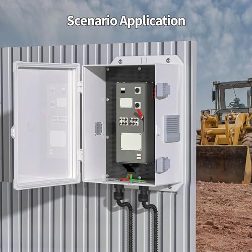Namunanee Outdoor Electrical Junction Box, ABS Water Resistant Enclosure with Internal Mounting Panel & Hinged Cover (13" H* 9.2" L* 5.6" W) - size: 13"H x 9.2"L x 5.6"W & Standard